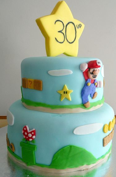Two+tier+Super+Mario+brothers+birthday+cake+for+30th+birthday.JPG