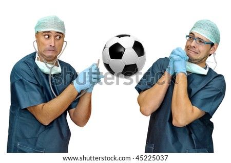 stock-photo-doctors-with-scared-face-and-very-nervous-checking-a-soccer-ball-isolated-in-white-45225037.jpg