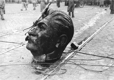 A disembodied statue of Joseph Stalin's head on the ...