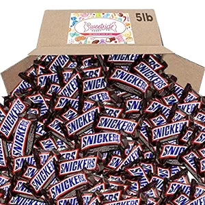Snickers Candy Bars - Bag of Snickers Fun Size Easter Candy Bars - Individually Wrapped Snickers Bars - Bulk Candy, Valentines Holiday Candy, Halloween, Birthday Party Favors (5 LBS)