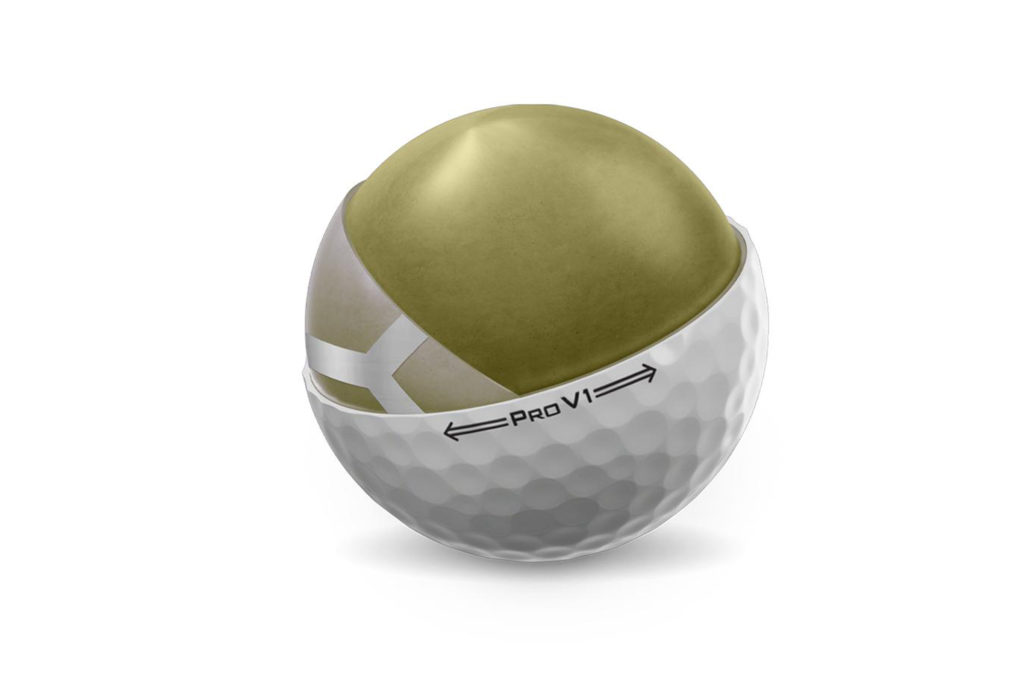 The inside of a titleist rct golf ball
