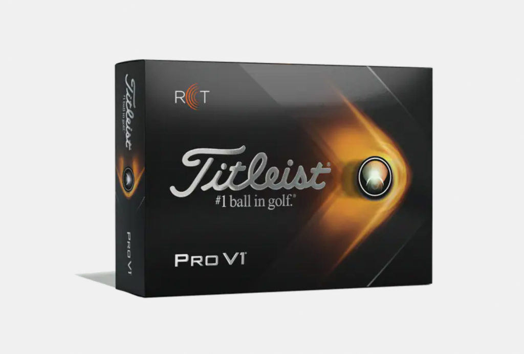 A box of titleist RCT Pro V1 golf balls