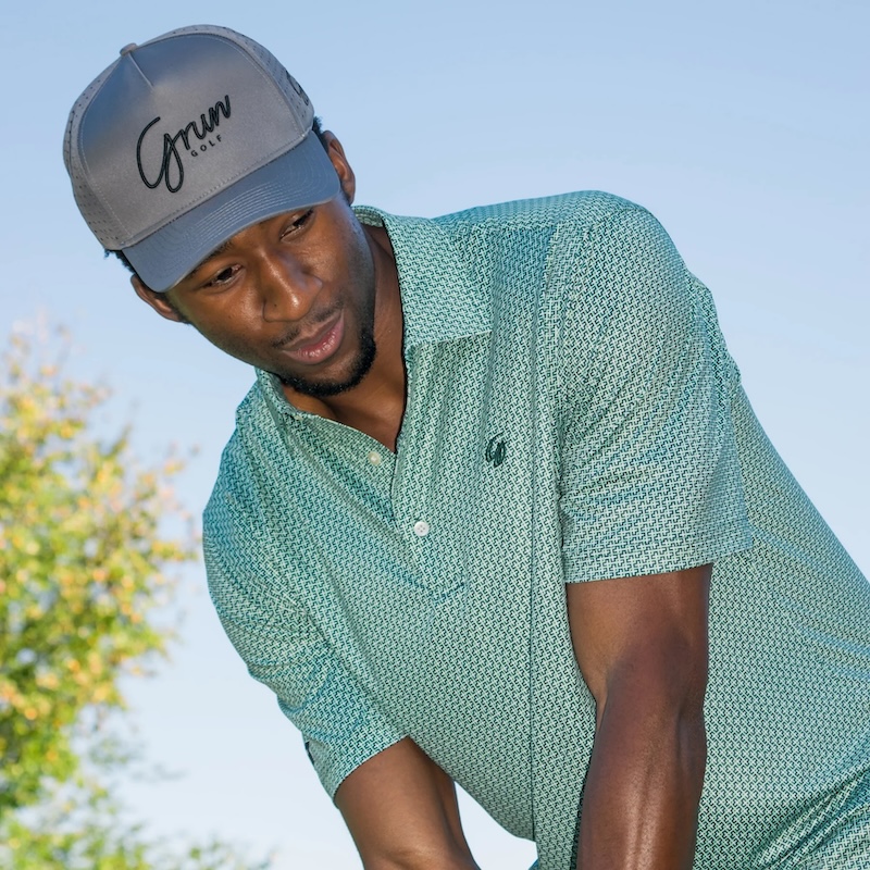 Grun Golf polo and hat